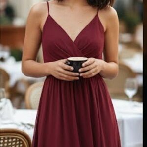 Revelry Strapless Burgundy Dress